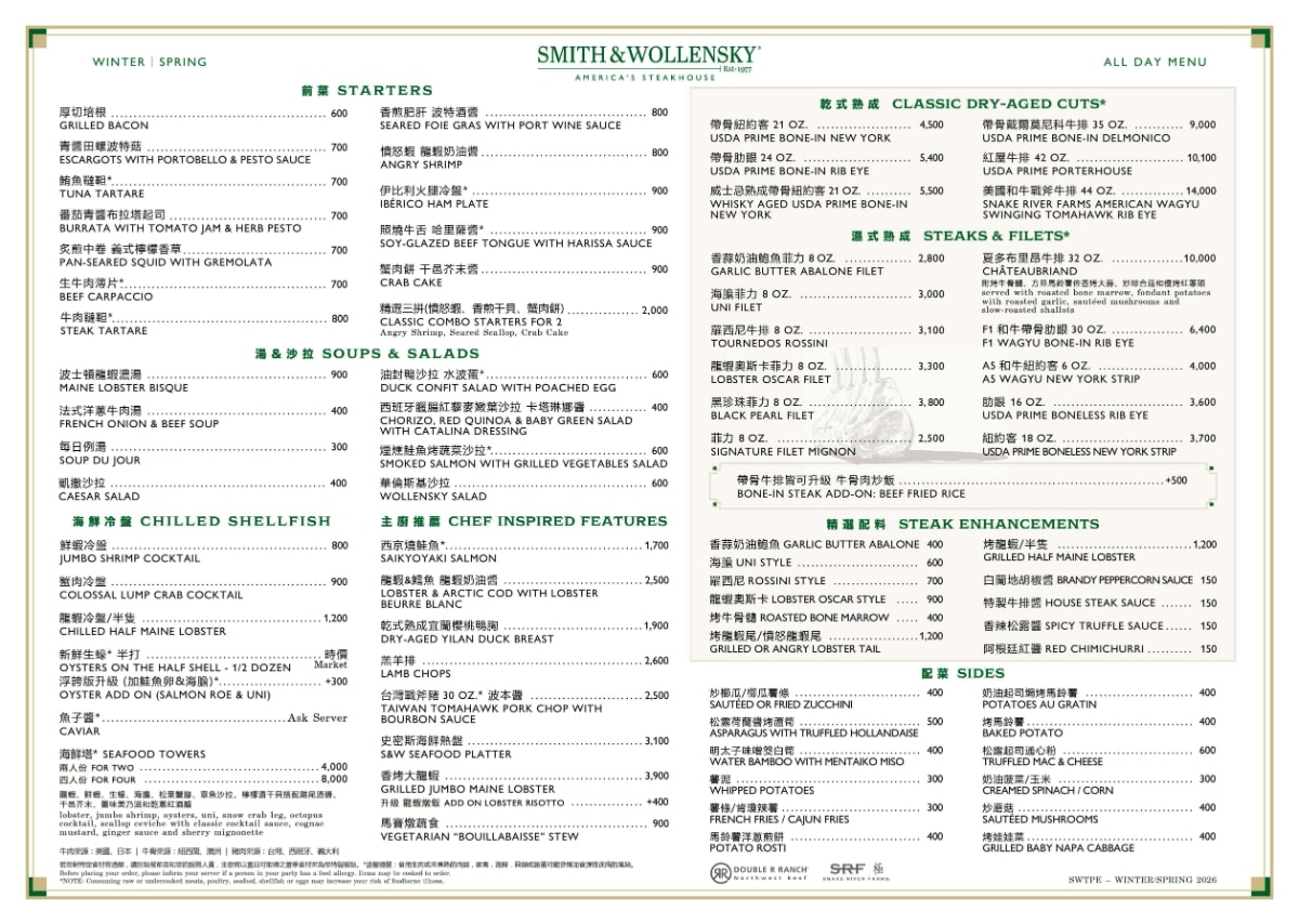 【台北/信義區】Smith & Wollensky：我只是想吃那個巨大巧克力蛋糕。（內附點餐指南&菜單）